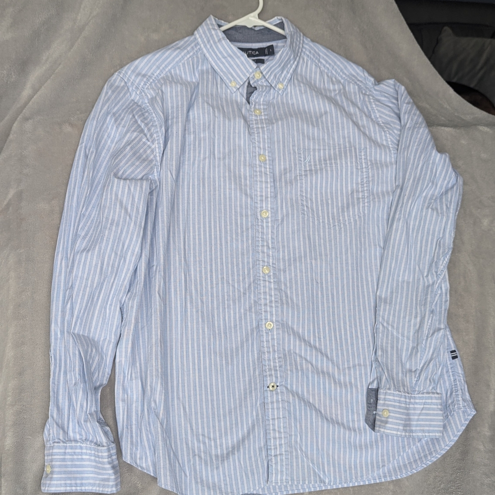 Tasso Elba Men's Blue Striped Shirt